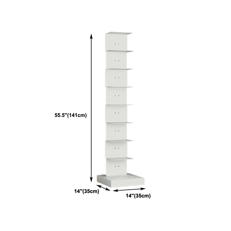 Modern Steel Bookcase, White, Geometric Bookshelf for Any Room Clearhalo 'Bookcases' 'furn' 'furn_bookcases' 'Furniture' 'Office Furniture' 5637322