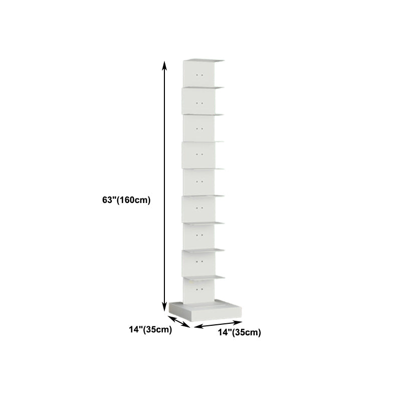 Modern Steel Bookcase, White, Geometric Bookshelf for Any Room Clearhalo 'Bookcases' 'furn' 'furn_bookcases' 'Furniture' 'Office Furniture' 5637323