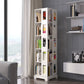 Geometric Shape Bookshelf Scandinavian Wooden Open Back Bookcase 17.7"L x 17.7"W x 70"H White Clearhalo 'Bookcases' 'furn' 'furn_bookcases' 'Furniture' 'Office Furniture' 5637327