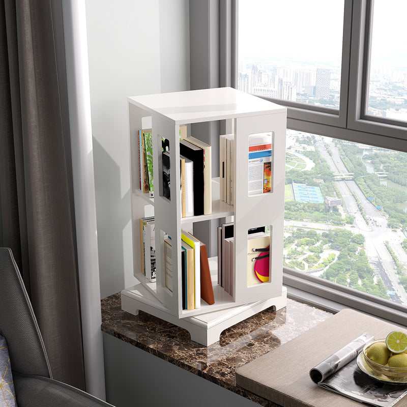 Geometric Shape Bookshelf Scandinavian Wooden Open Back Bookcase 17.7"L x 17.7"W x 29.9"H White Clearhalo 'Bookcases' 'furn' 'furn_bookcases' 'Furniture' 'Office Furniture' 5637329