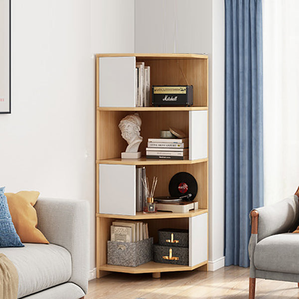 Estantería de madera 18 "w estantería vertical cerrada para sala de estar para sala de estar