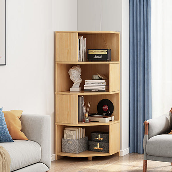 Estantería de madera 18 "w estantería vertical cerrada para sala de estar para sala de estar