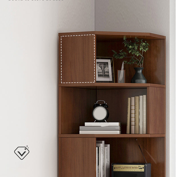 Estantería de madera 18 "w estantería vertical cerrada para sala de estar para sala de estar