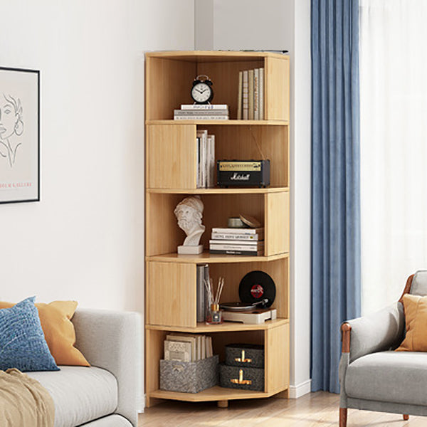 Estantería de madera 18 "w estantería vertical cerrada para sala de estar para sala de estar