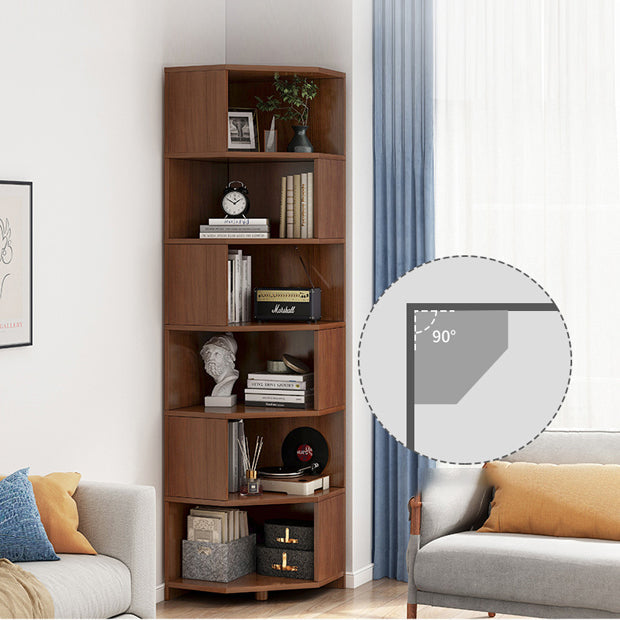 Estantería de madera 18 "w estantería vertical cerrada para sala de estar para sala de estar