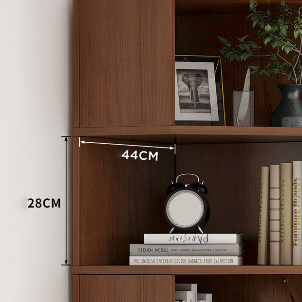 Estantería de madera 18 "w estantería vertical cerrada para sala de estar para sala de estar