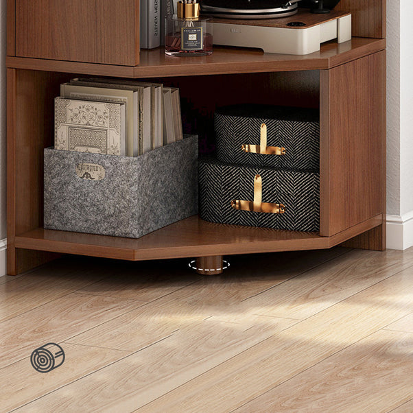 Estantería de madera 18 "w estantería vertical cerrada para sala de estar para sala de estar