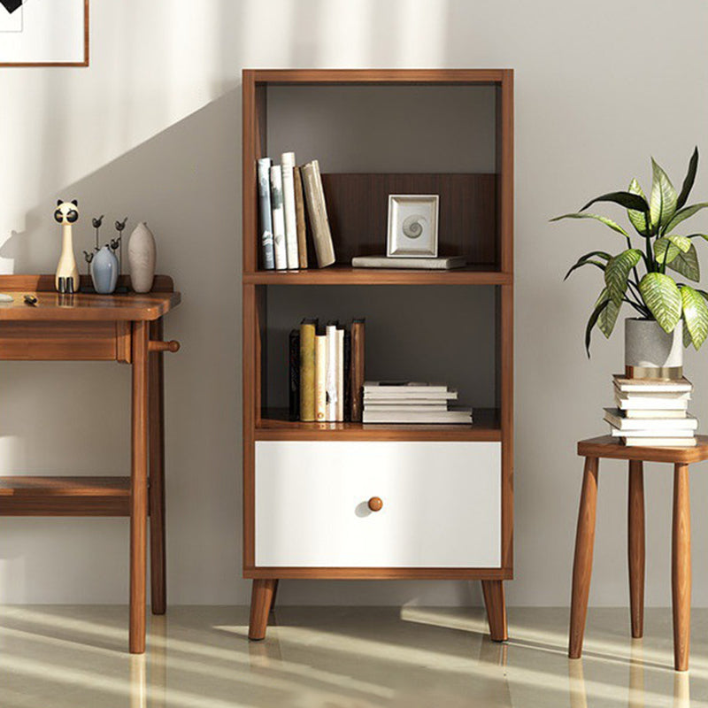 Modern Solid Wood Bookcase 20-inch Standard Bookshelf for Home 19.7"L x 11.8"W x 47.2"H Walnut Clearhalo 'Bookcases' 'furn' 'furn_bookcases' 'Furniture' 'Office Furniture' 5637364