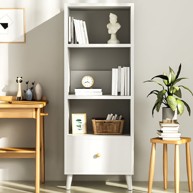 Modern Solid Wood Bookcase 20-inch Standard Bookshelf for Home 20"L x 12"W x 59"H White Clearhalo 'Bookcases' 'furn' 'furn_bookcases' 'Furniture' 'Office Furniture' 5637368