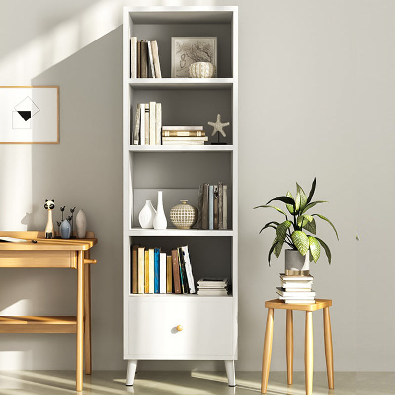 Modern Solid Wood Bookcase 20-inch Standard Bookshelf for Home 19.7"L x 11.8"W x 70.9"H White Clearhalo 'Bookcases' 'furn' 'furn_bookcases' 'Furniture' 'Office Furniture' 5637372