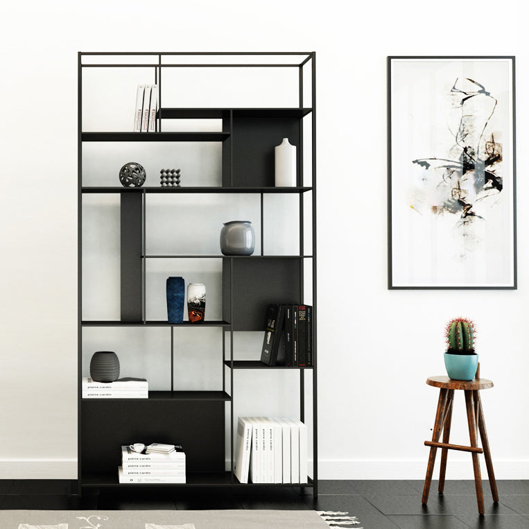 Rectangle Metal Bookshelf Scandinavian Open Bookcase with Shelves Clearhalo 'Bookcases' 'furn' 'furn_bookcases' 'Furniture' 'Office Furniture' 5637384