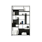 Rectangle Metal Bookshelf Scandinavian Open Bookcase with Shelves 39.4"L x 9.8"W x 78.7"H Black Clearhalo 'Bookcases' 'furn' 'furn_bookcases' 'Furniture' 'Office Furniture' 5637387