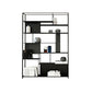 Rectangle Metal Bookshelf Scandinavian Open Bookcase with Shelves 47.2"L x 9.8"W x 78.7"H Black Clearhalo 'Bookcases' 'furn' 'furn_bookcases' 'Furniture' 'Office Furniture' 5637393