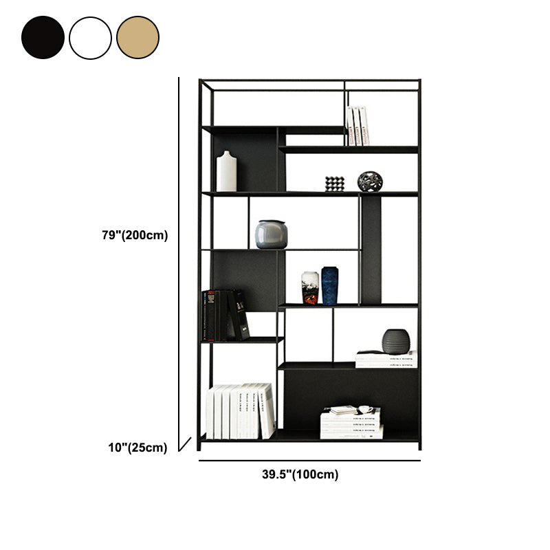 Rectangle Metal Bookshelf Scandinavian Open Bookcase with Shelves Clearhalo 'Bookcases' 'furn' 'furn_bookcases' 'Furniture' 'Office Furniture' 5637399