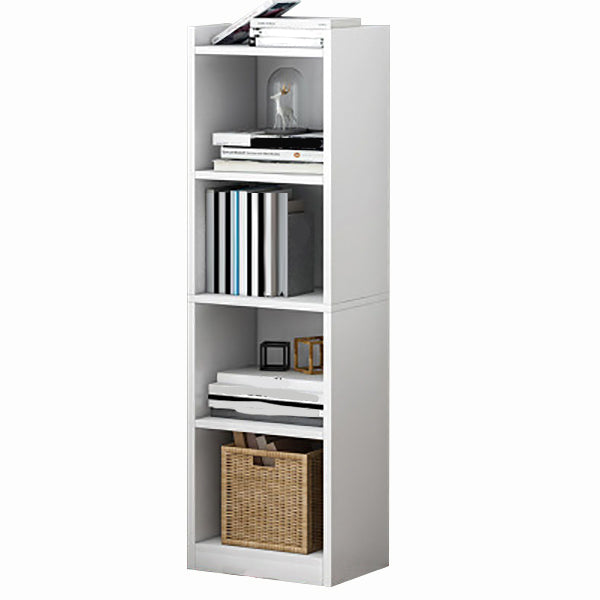 Modern Style Standard Bookcase Engineered Wood Closed Back Bookshelf 13"L x 9.4"W x 48.8"H White Clearhalo 'Bookcases' 'furn' 'furn_bookcases' 'Furniture' 'Office Furniture' 5637406