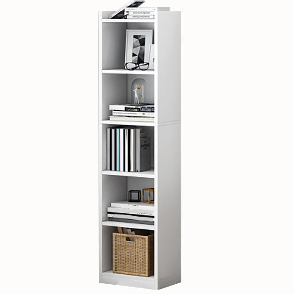 Modern Style Standard Bookcase Engineered Wood Closed Back Bookshelf 13"L x 9.4"W x 59.8"H White Clearhalo 'Bookcases' 'furn' 'furn_bookcases' 'Furniture' 'Office Furniture' 5637407