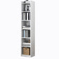 Modern Style Standard Bookcase Engineered Wood Closed Back Bookshelf 13"L x 9.4"W x 70.9"H White Clearhalo 'Bookcases' 'furn' 'furn_bookcases' 'Furniture' 'Office Furniture' 5637410