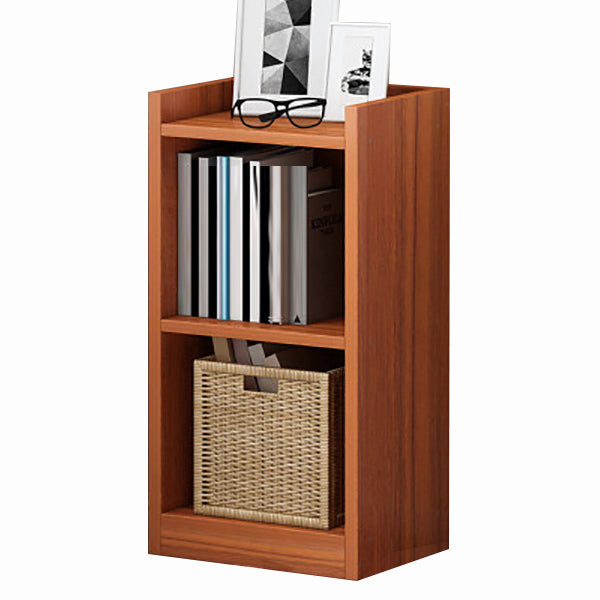 Modern Style Standard Bookcase Engineered Wood Closed Back Bookshelf 10.6"L x 9.4"W x 26.8"H Walnut Clearhalo 'Bookcases' 'furn' 'furn_bookcases' 'Furniture' 'Office Furniture' 5637411