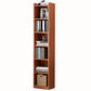 Modern Style Standard Bookcase Engineered Wood Closed Back Bookshelf 13"L x 9.4"W x 70.9"H Walnut Clearhalo 'Bookcases' 'furn' 'furn_bookcases' 'Furniture' 'Office Furniture' 5637419