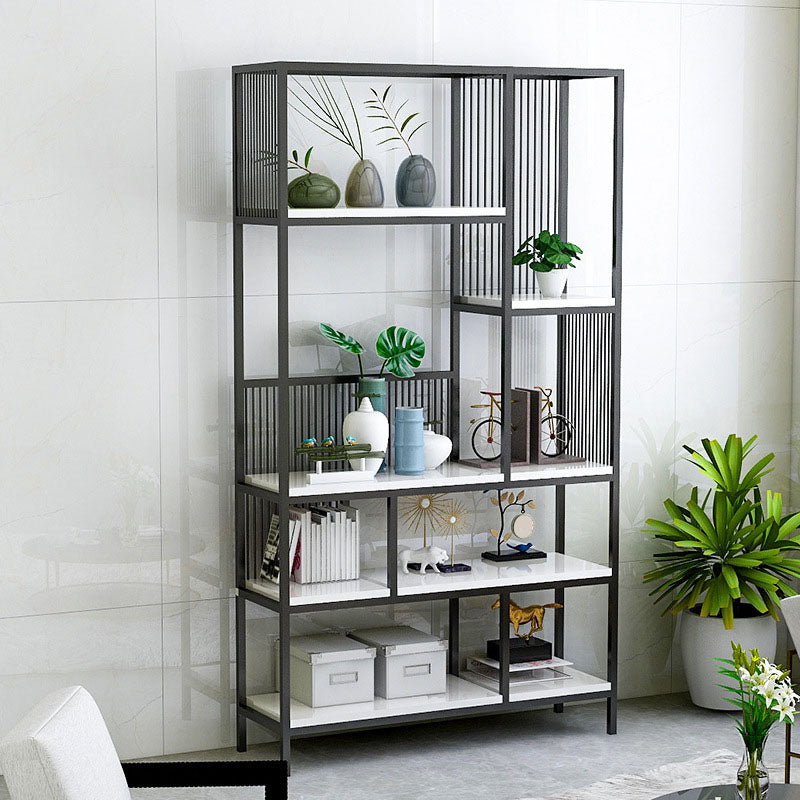 Contemporary Metal Vertical Book Shelf Open Shelf Bookcase For Office