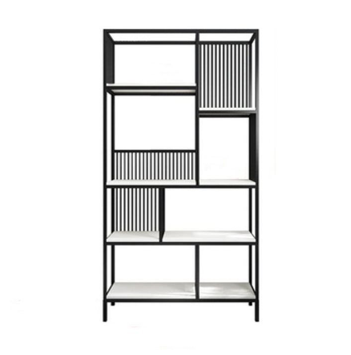 Contemporary Metal Vertical Book Shelf Open Shelf Bookcase For Office