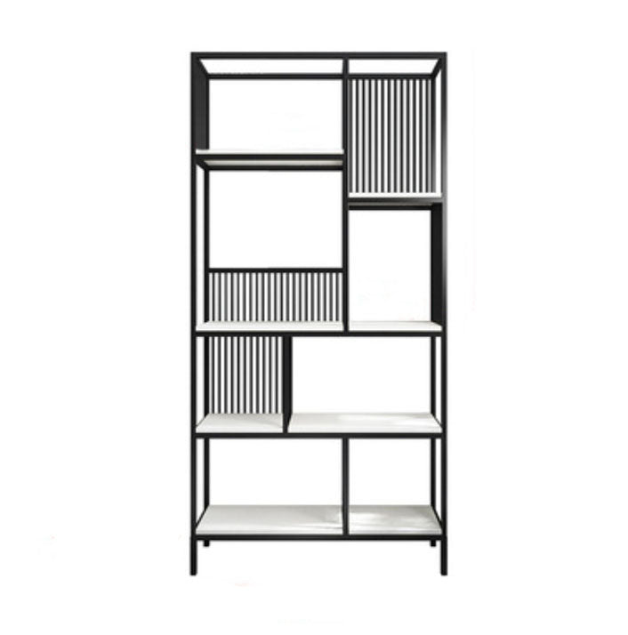 Contemporary Metal Vertical Book Shelf Open Shelf Bookcase For Office
