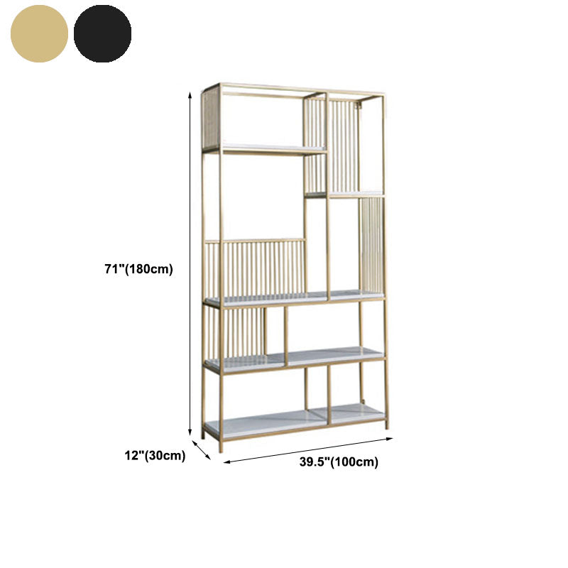 Contemporary Metal Vertical Book Shelf Open Shelf Bookcase For Office