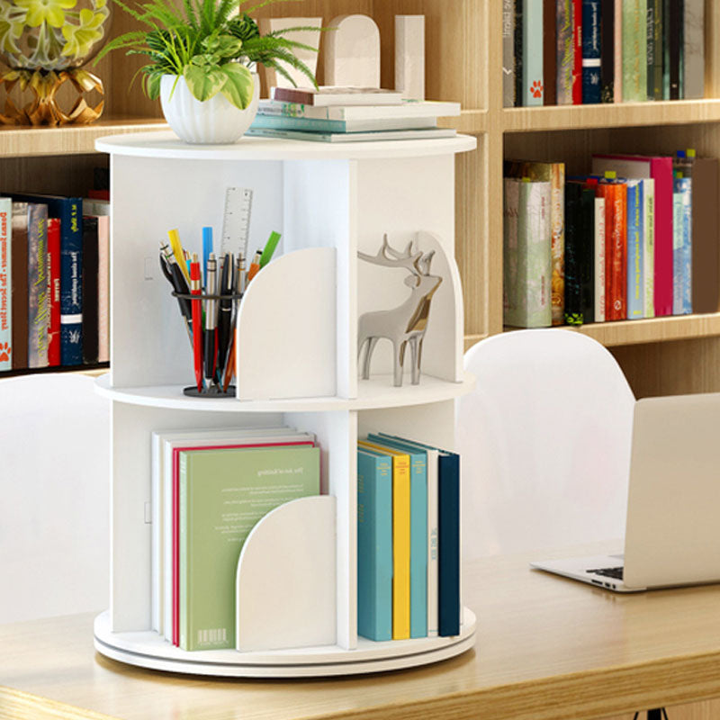 Estantería moderna de madera de ingeniería, estantería geométrica blanca para cualquier habitación