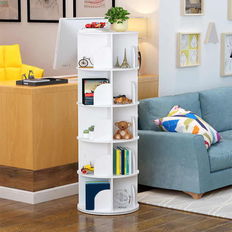 Estantería moderna de madera de ingeniería, estantería geométrica blanca para cualquier habitación