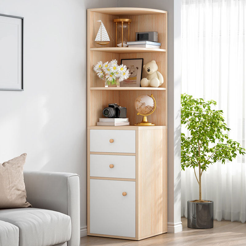 モダンな木製の本棚収納とディスプレイシェルフ64.2 "h x 15.7" w引き出し付きの本棚