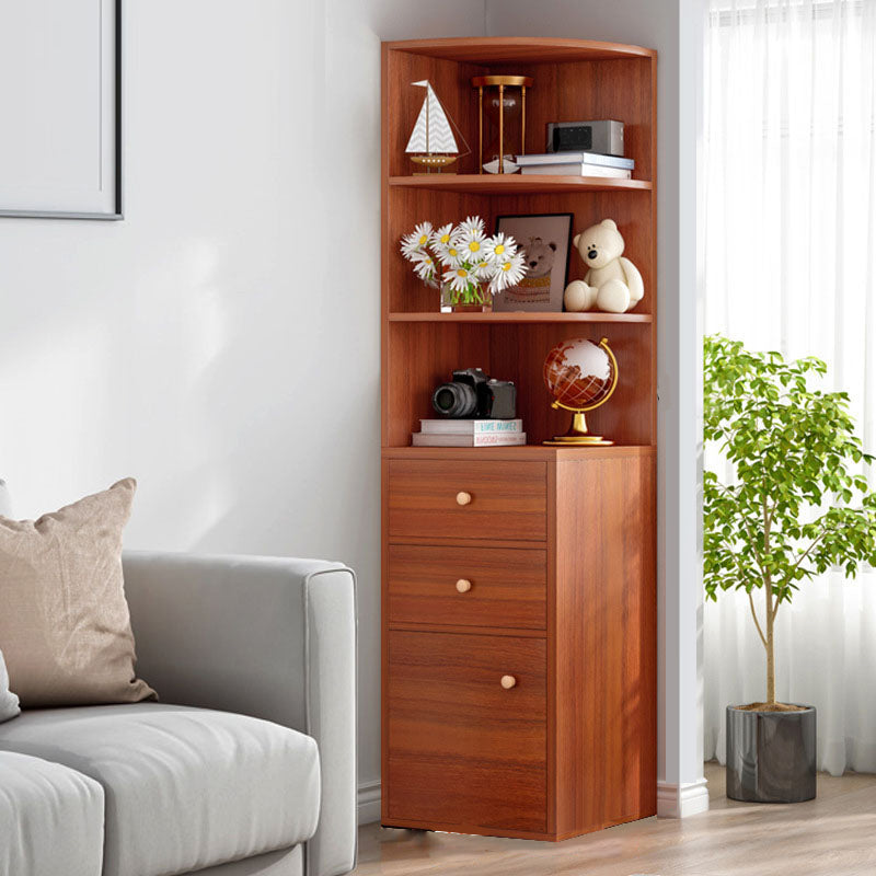 モダンな木製の本棚収納とディスプレイシェルフ64.2 "h x 15.7" w引き出し付きの本棚