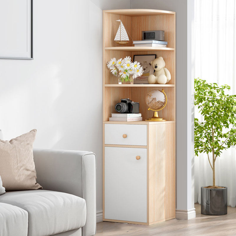 モダンな木製の本棚収納とディスプレイシェルフ64.2 "h x 15.7" w引き出し付きの本棚