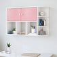 Modern Wall Mounted Bookcase Horizontal Engineered Wood Closed Back Bookshelf 39.4"L x 8.7"W x 25.6"H White Pink Clearhalo 'Bookcases' 'furn' 'furn_bookcases' 'Furniture' 'Office Furniture' 5637534