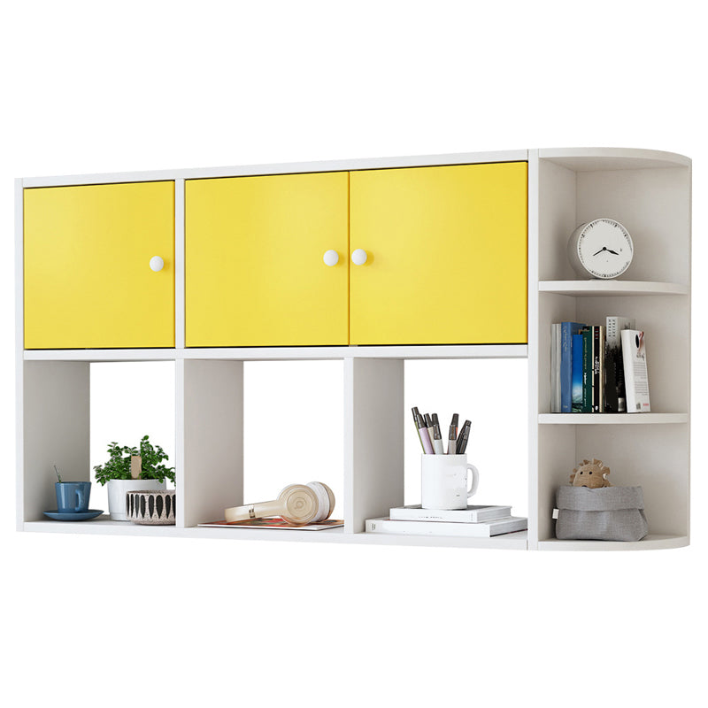 Modern Wall Mounted Bookcase Horizontal Engineered Wood Closed Back Bookshelf Clearhalo 'Bookcases' 'furn' 'furn_bookcases' 'Furniture' 'Office Furniture' 5637538