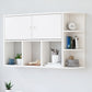Modern Wall Mounted Bookcase Horizontal Engineered Wood Closed Back Bookshelf 39.4"L x 8.7"W x 25.6"H White Clearhalo 'Bookcases' 'furn' 'furn_bookcases' 'Furniture' 'Office Furniture' 5637539