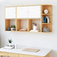 Modern Wall Mounted Bookcase Horizontal Engineered Wood Closed Back Bookshelf 47.2"L x 8.7"W x 25.6"H Natural Wood White Clearhalo 'Bookcases' 'furn' 'furn_bookcases' 'Furniture' 'Office Furniture' 5637545