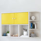 Modern Wall Mounted Bookcase Horizontal Engineered Wood Closed Back Bookshelf 39.4"L x 8.7"W x 25.6"H White Yellow Clearhalo 'Bookcases' 'furn' 'furn_bookcases' 'Furniture' 'Office Furniture' 5637546