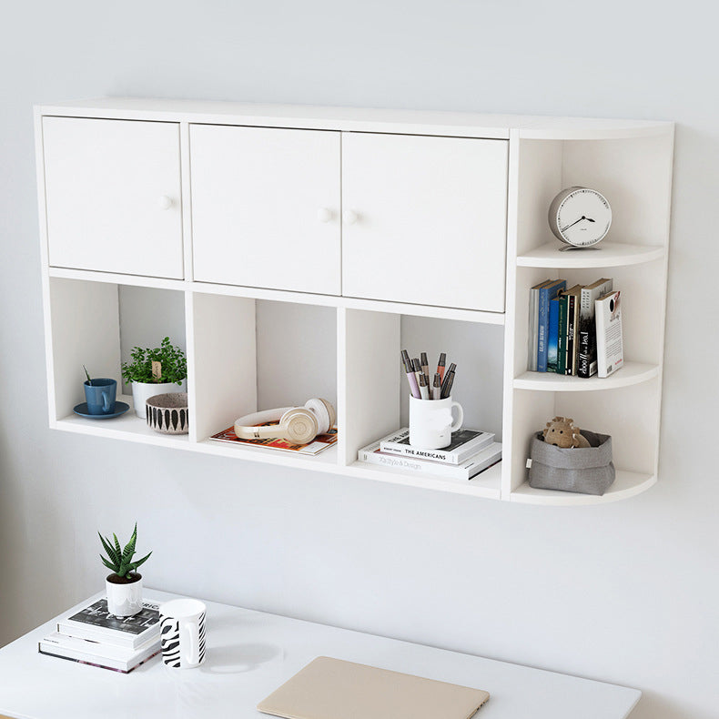 Modern Wall Mounted Bookcase Horizontal Engineered Wood Closed Back Bookshelf Clearhalo 'Bookcases' 'furn' 'furn_bookcases' 'Furniture' 'Office Furniture' 5637548