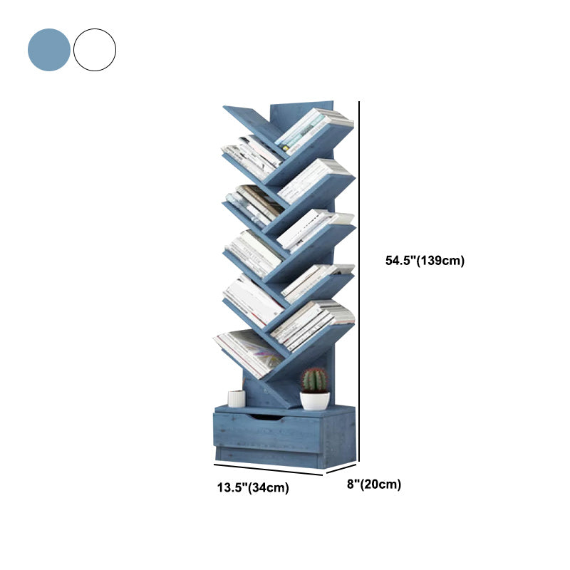Étagère d'étagère en bois d'ingénierie coin de livre vertical moderne étagère 13,4 "L x 7,9" W