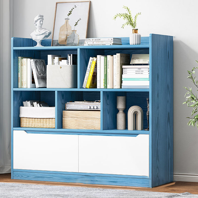 44,4 "H moderno libreria moderna legno geometrico finitura chiusa con cassetti con cassetti