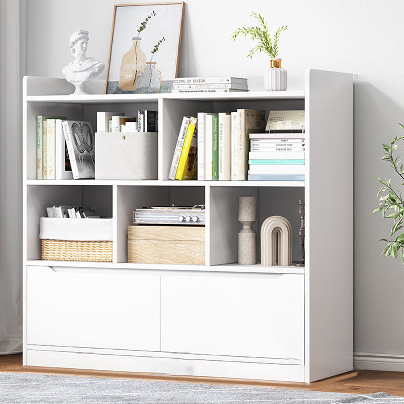 44,4 "H moderno libreria moderna legno geometrico finitura chiusa con cassetti con cassetti