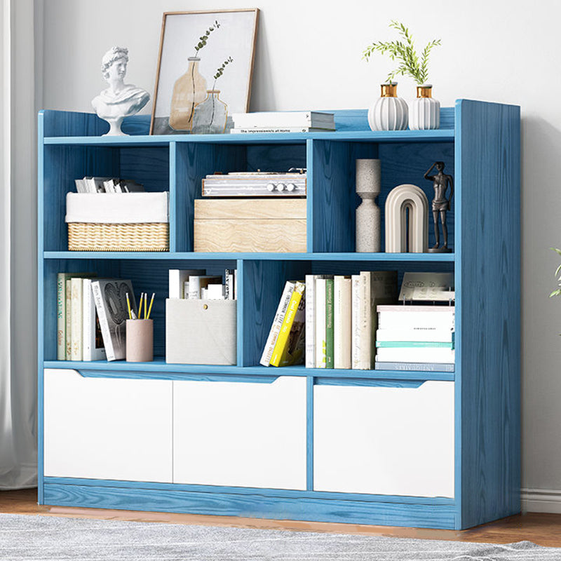 44,4 "H moderno libreria moderna legno geometrico finitura chiusa con cassetti con cassetti
