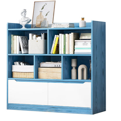 44,4 "H moderno libreria moderna legno geometrico finitura chiusa con cassetti con cassetti