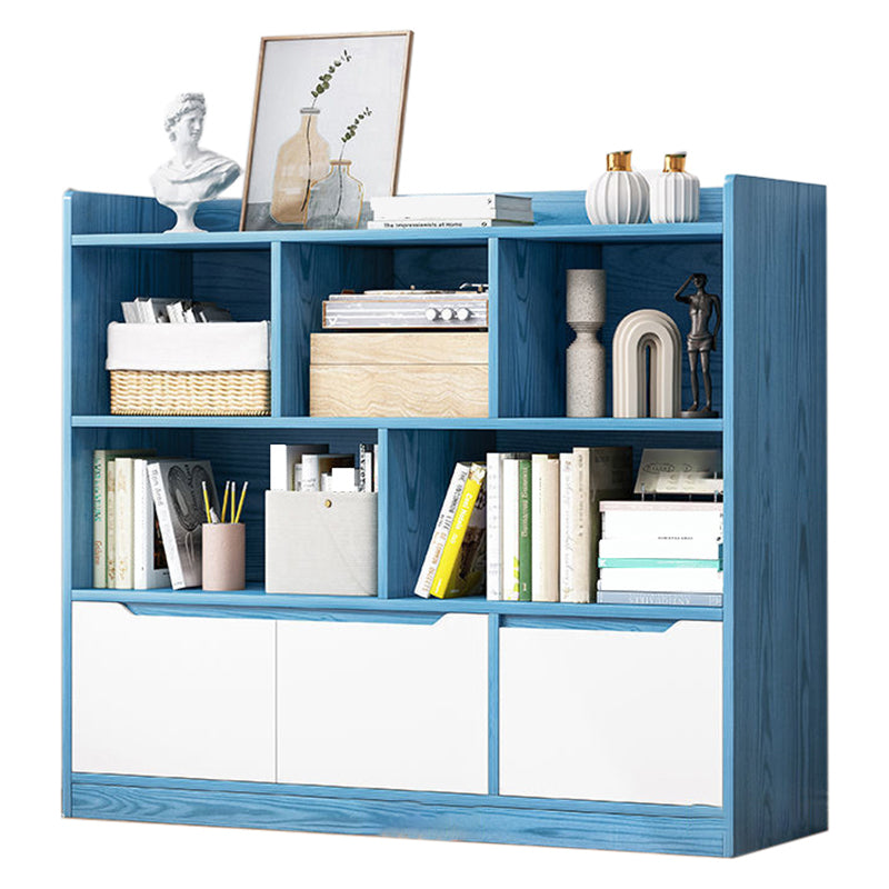 44,4 "H moderno libreria moderna legno geometrico finitura chiusa con cassetti con cassetti