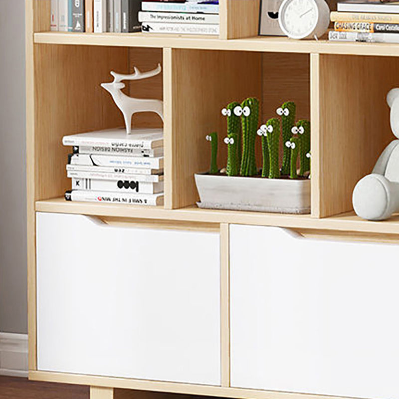 44,4 "H moderno libreria moderna legno geometrico finitura chiusa con cassetti con cassetti