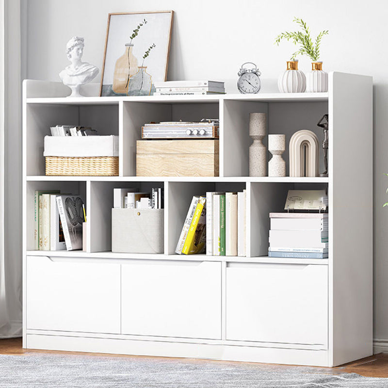 44,4 "H moderno libreria moderna legno geometrico finitura chiusa con cassetti con cassetti