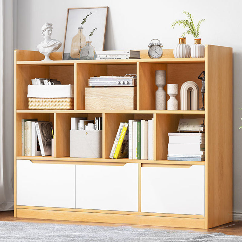 44,4 "H moderno libreria moderna legno geometrico finitura chiusa con cassetti con cassetti