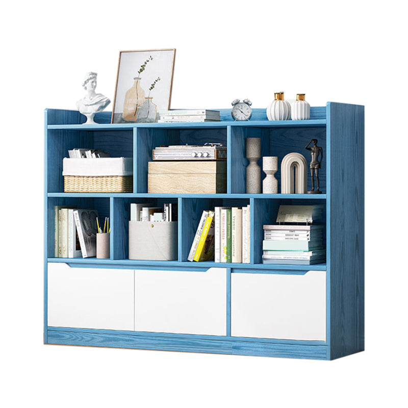 44,4 "H moderno libreria moderna legno geometrico finitura chiusa con cassetti con cassetti