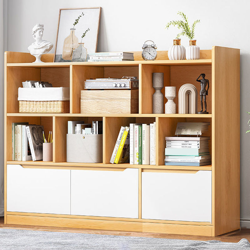 44,4 "H moderno libreria moderna legno geometrico finitura chiusa con cassetti con cassetti