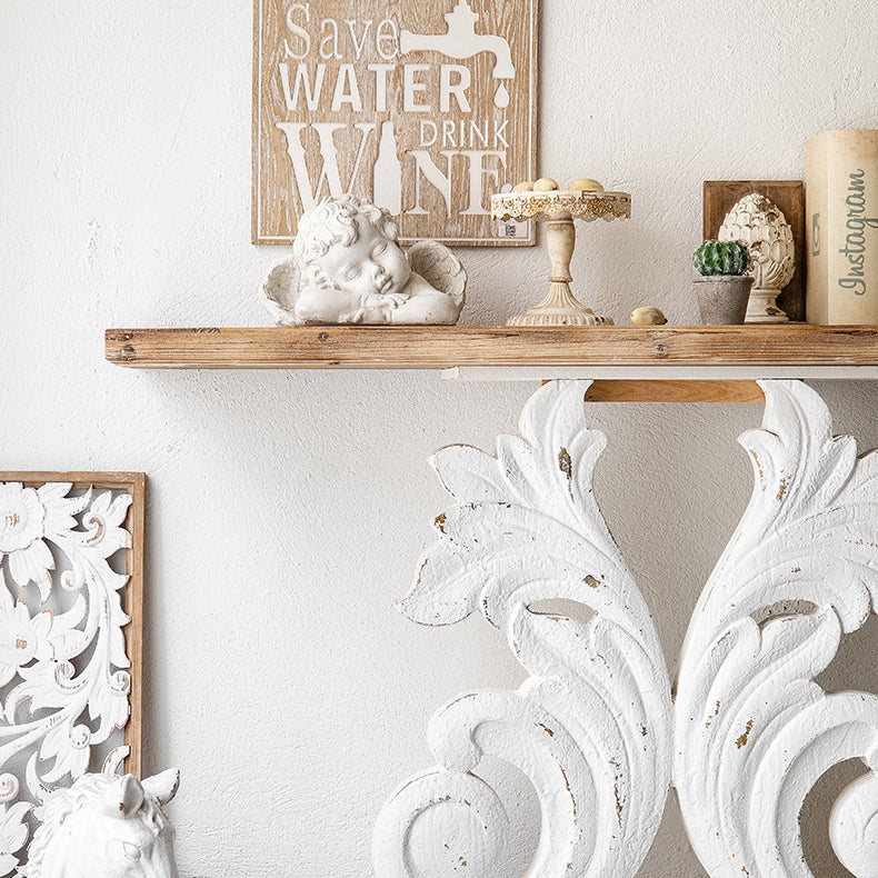 Console di campagna francese Rettangolo piedistagle Console in legno massiccio in difficoltà